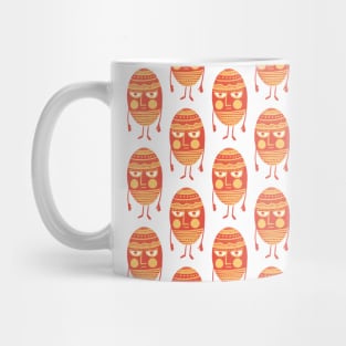 Egg man, the red and yellow decorated easter egg pattern Mug